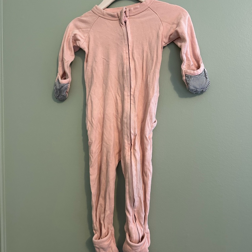 Pink Goumi Kids One-Piece Zipper Pajamas 3-6m